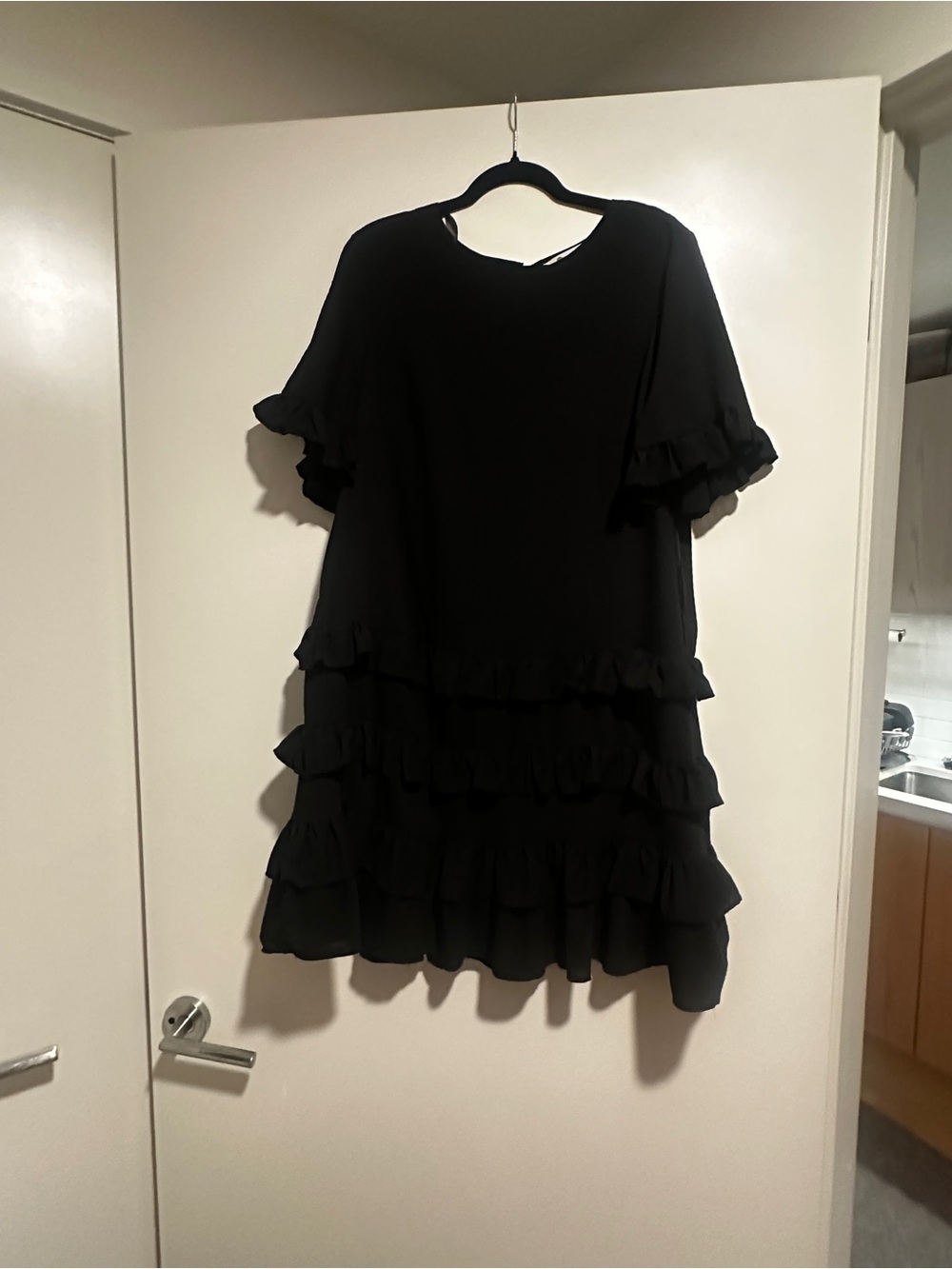 Black Ruffle Tiered Women's Dress - Anthropology The Impeccable Pig